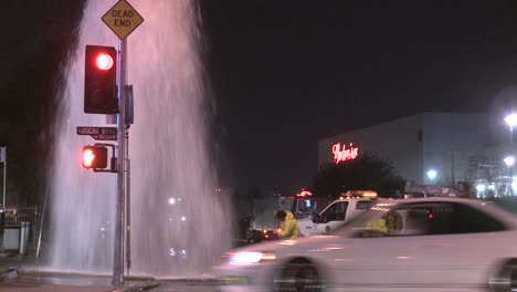 water gushes out of a broken water main in los angeles 3