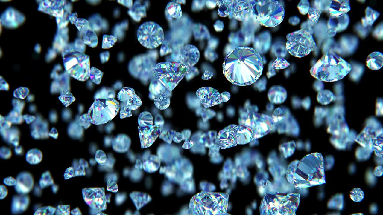 낙하하는 럭셔리 다이아몬드 느린 동작 4k에서 루프 가능한 배경