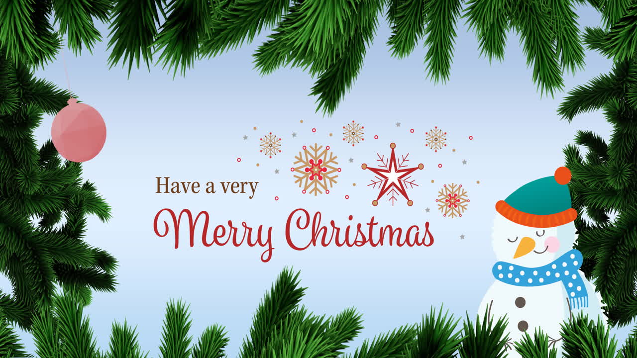 파란색 배경 에 있는 크리스마스 인사 의 애니메이션