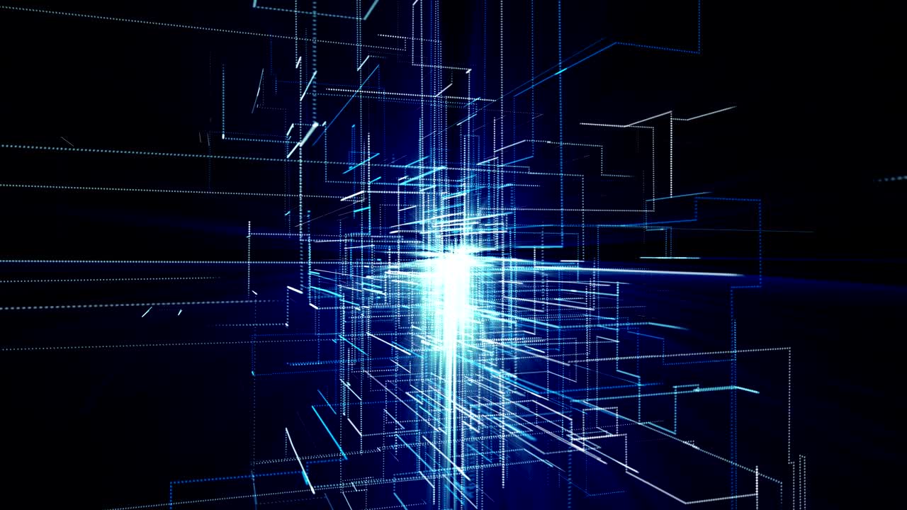 4K Futuristic technological abstract motion background, floating circuits other technological elements