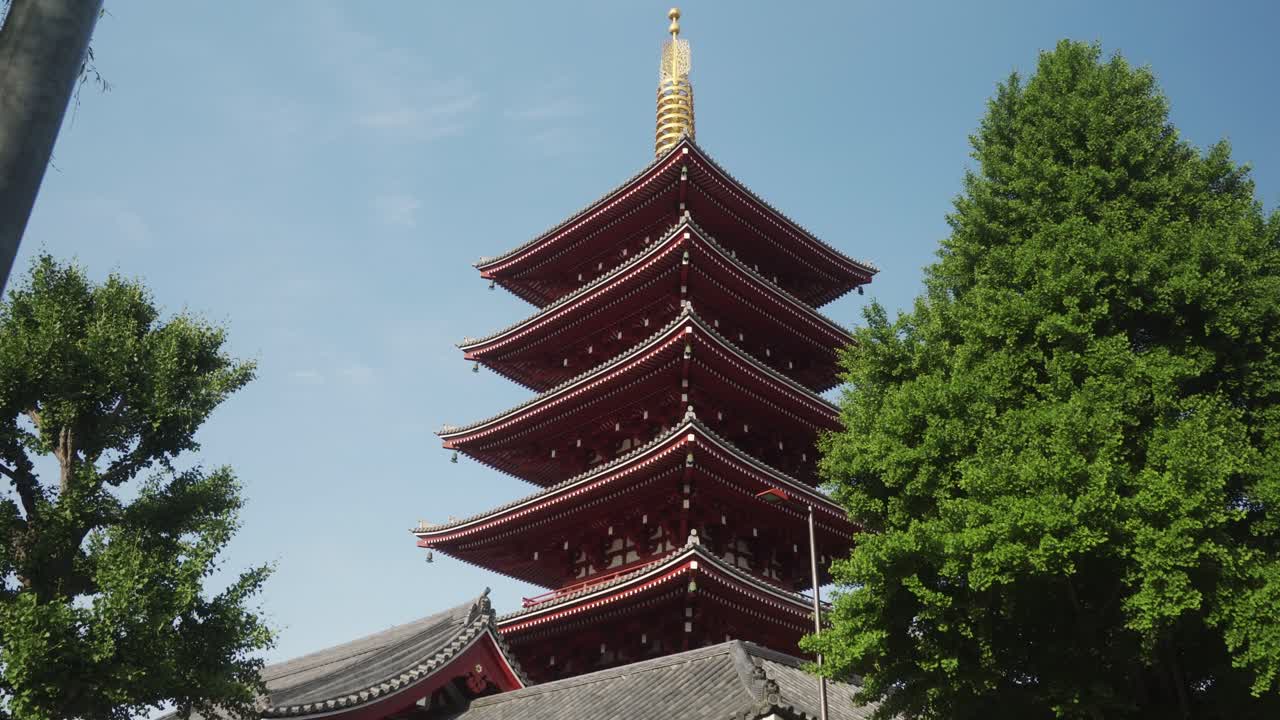 pagoda de cinco pisos en el templo senseji asakusa durante el día en tokio, japón