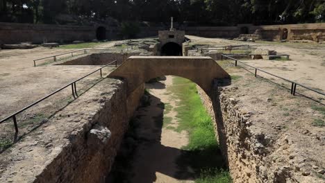 Sunny-day-at-the-ancient-Carthaginian-graves,-Roman-ruins-in-Tunisia