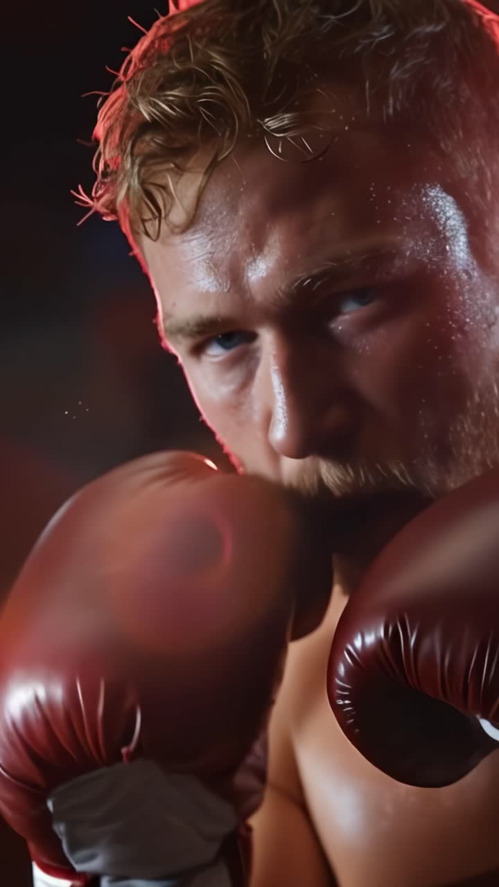 Intense Boxer in Action Captured in Two Frames - The Art of Professional Boxing Highlighting Power and Determination in the Ring with Dynamic Movement