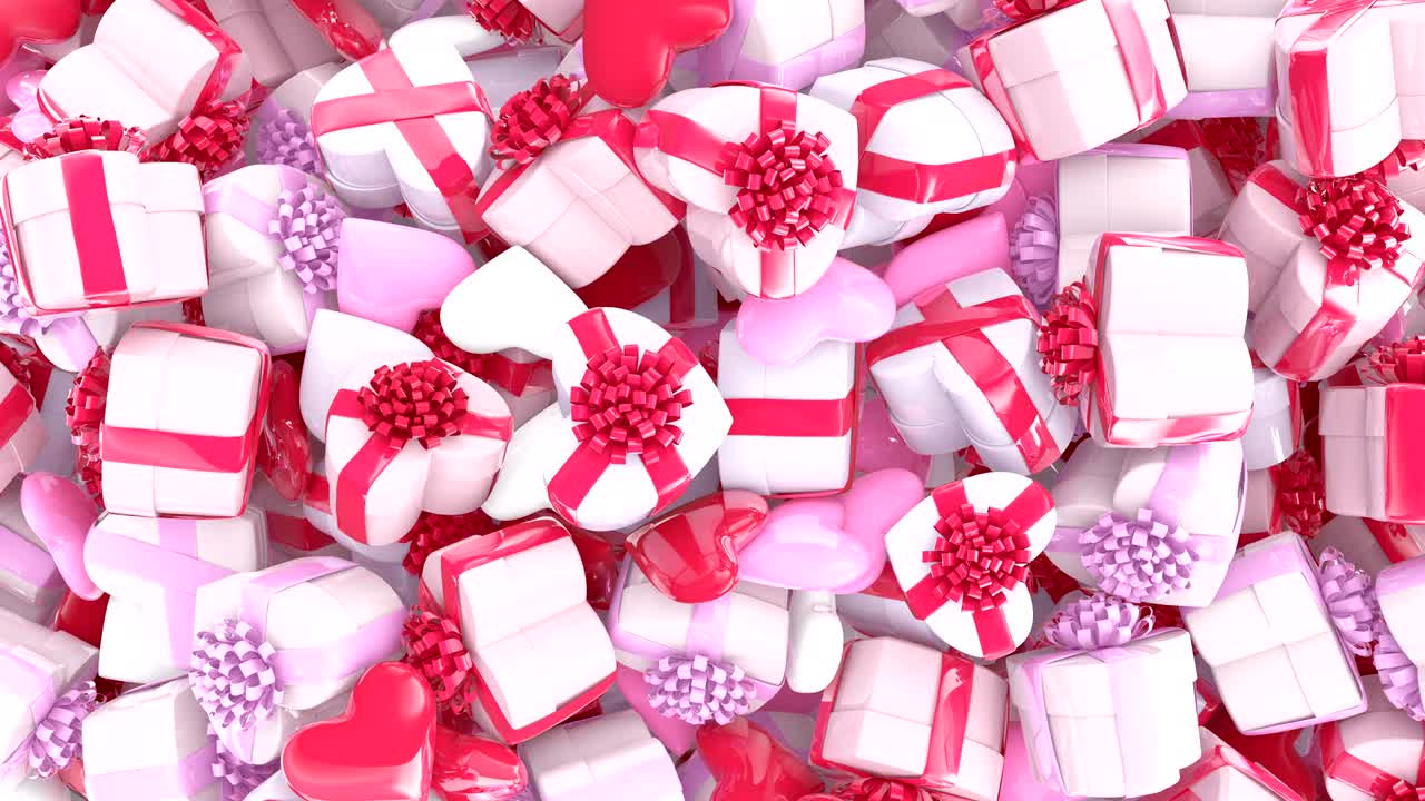 발렌타인 데이 배경, 선물 상자, 심장