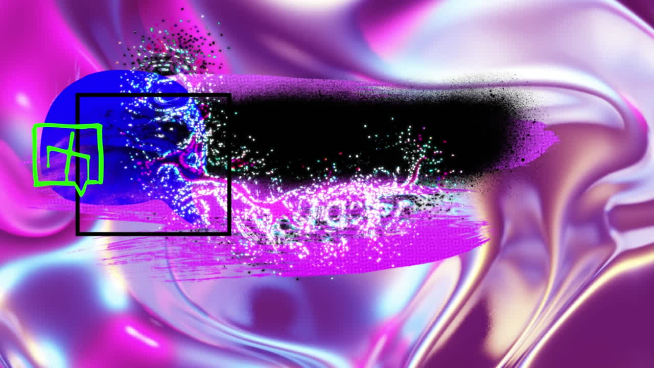 은색 3d 배경에 다채로운 트레일