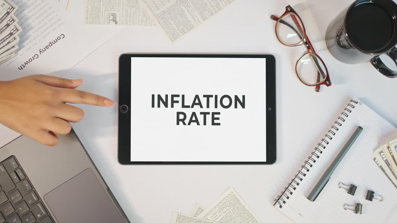 INFLATIONSRATE VISES PÅ EN TABLETSKÆRM