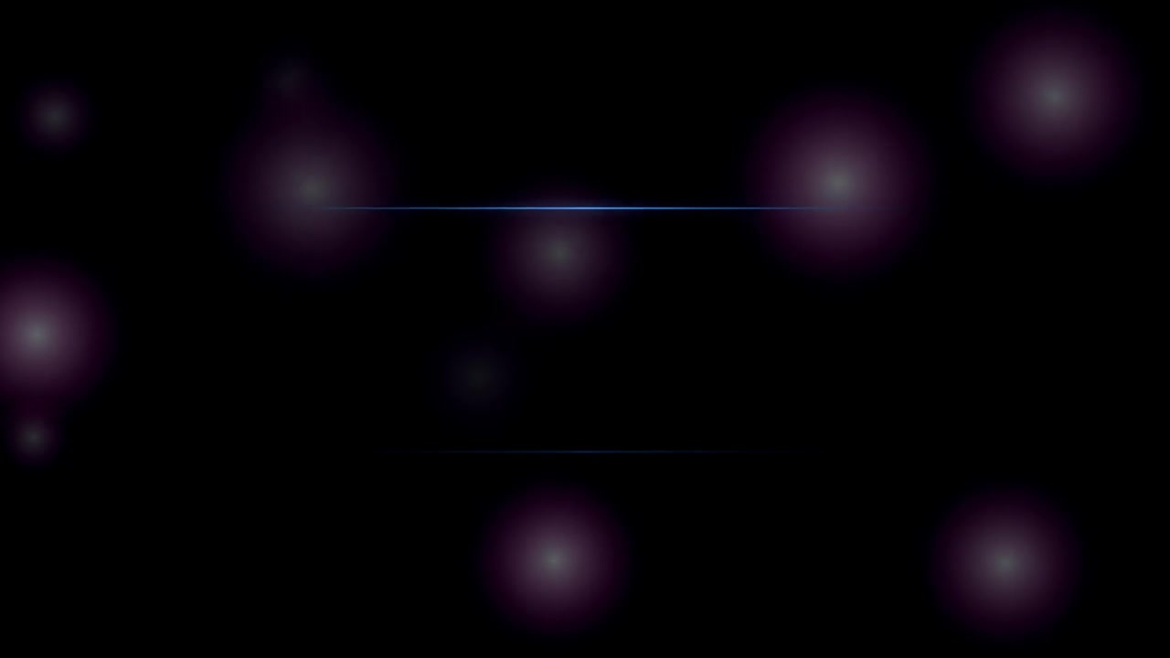 Abstract Motion Background with Floating Purple Orbs and Horizontal Light Lines