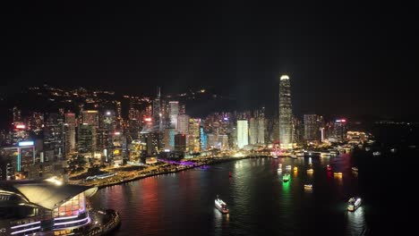 hong kong skyline at night: a stunning aerial view