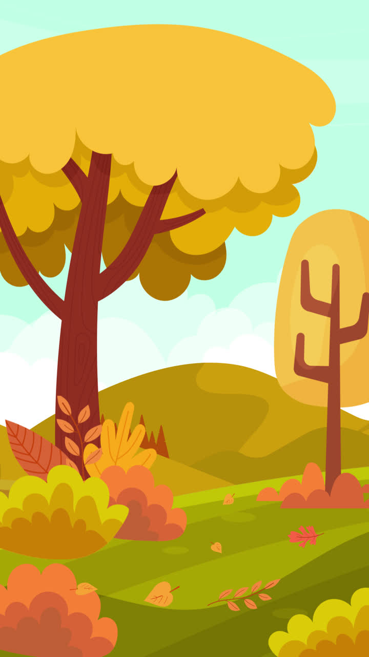 Motion Graphic of Hand drawn autumn background