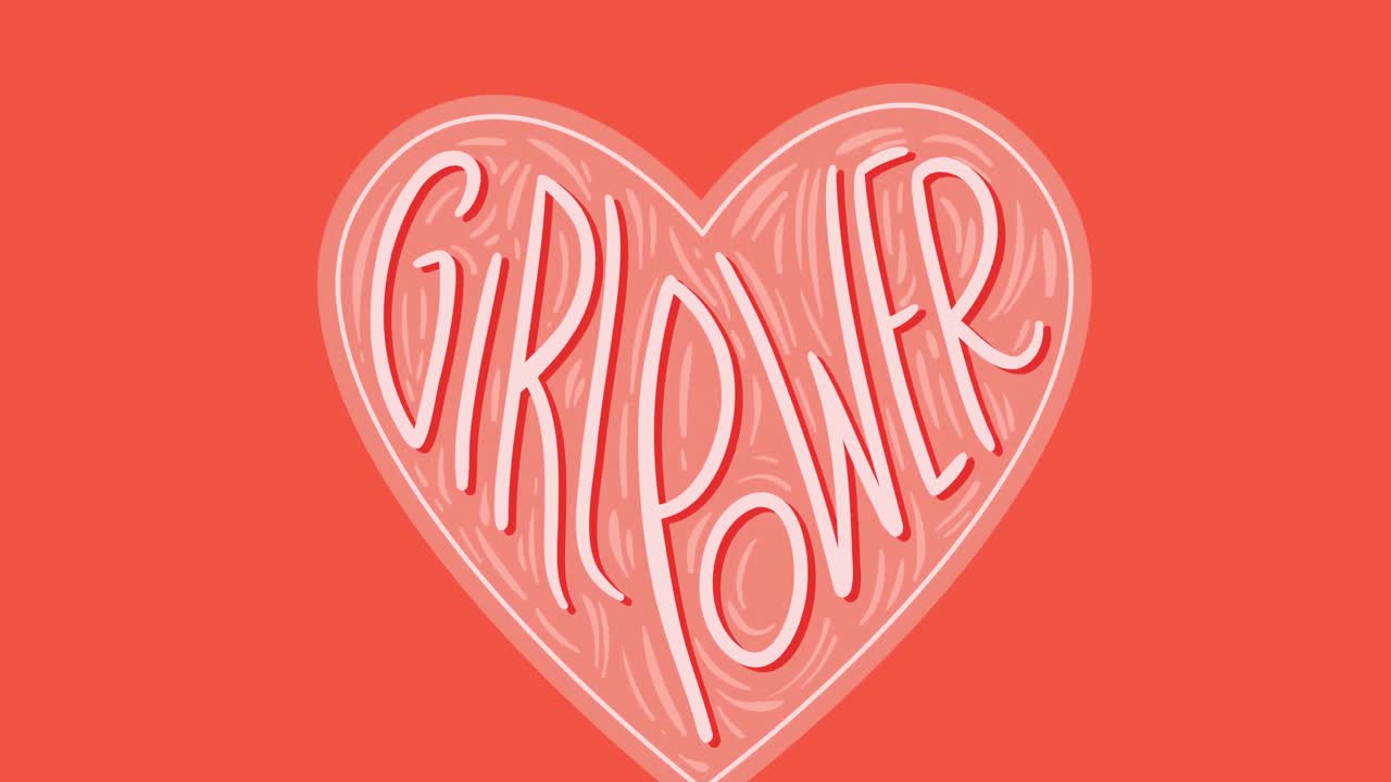 анимация текста девочки мощность на , над розовым сердцем