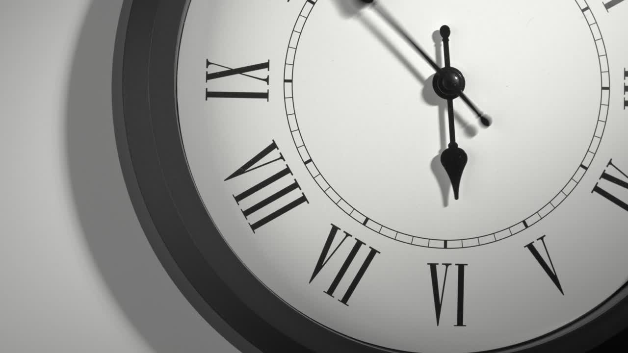 reloj latino en el lapso de tiempo en la pared blanca