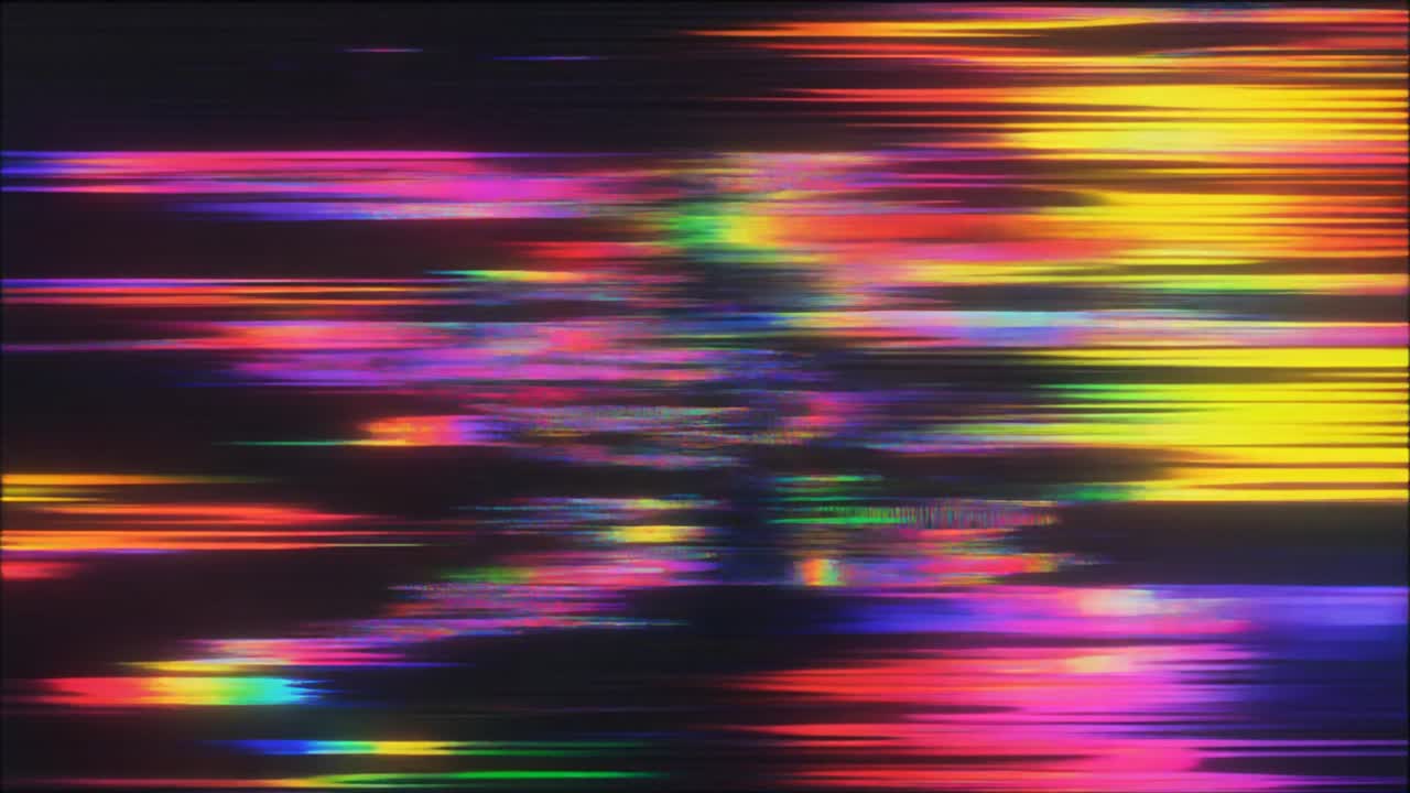 Levendig Digitaal Glitch-effect met Verschuivende Pixels