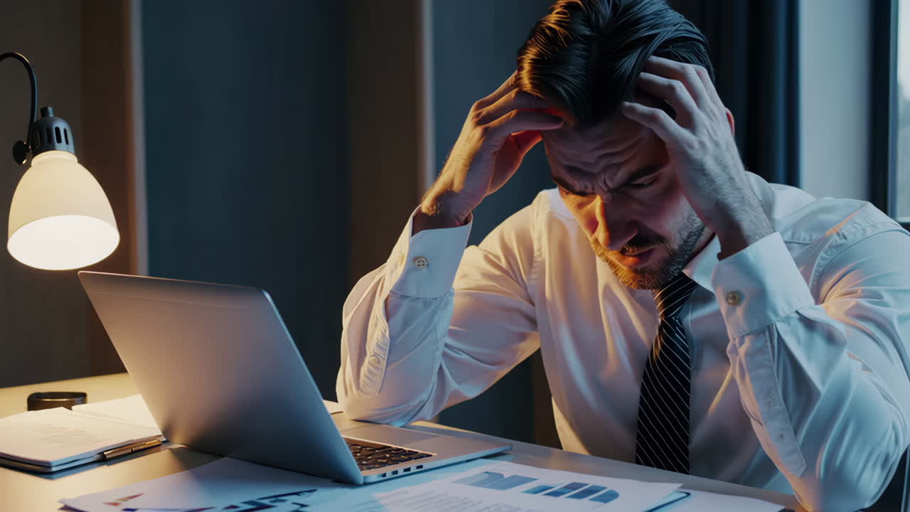 Stressed Businessman at Work