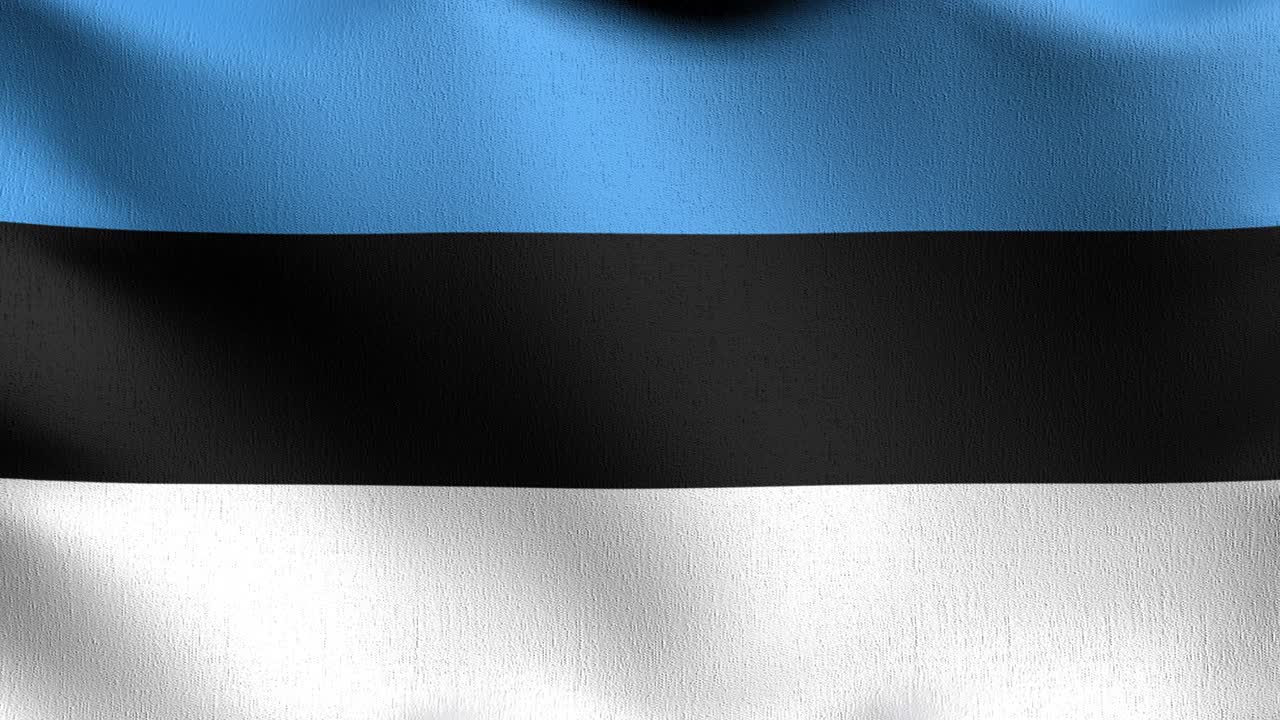 4k vdo: 바람에 날아다니는 에스토니아 국기, 공식 애국적 추상 디자인, 3d 렌더링, 흔들리는 표지 기호의 일러스트레이션