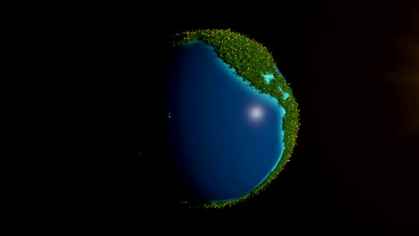 part 1, grassy globe with flowers and alpha mask looping