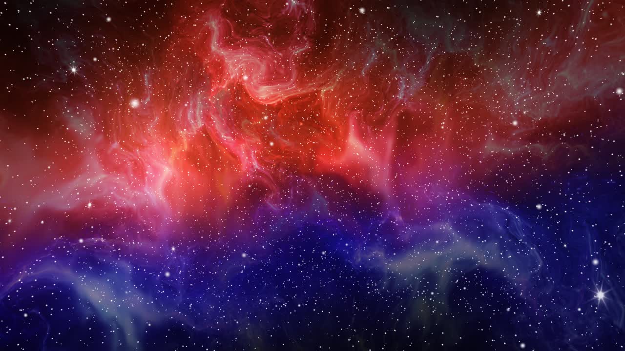 Sci-fi, volo nello spazio, galassia, stelle, nuvola di gas, universo, nebulose, animazione in loop 4K, stella scientifica.