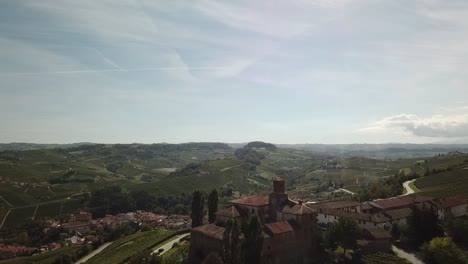 flying overthe cavour castle in piedmont