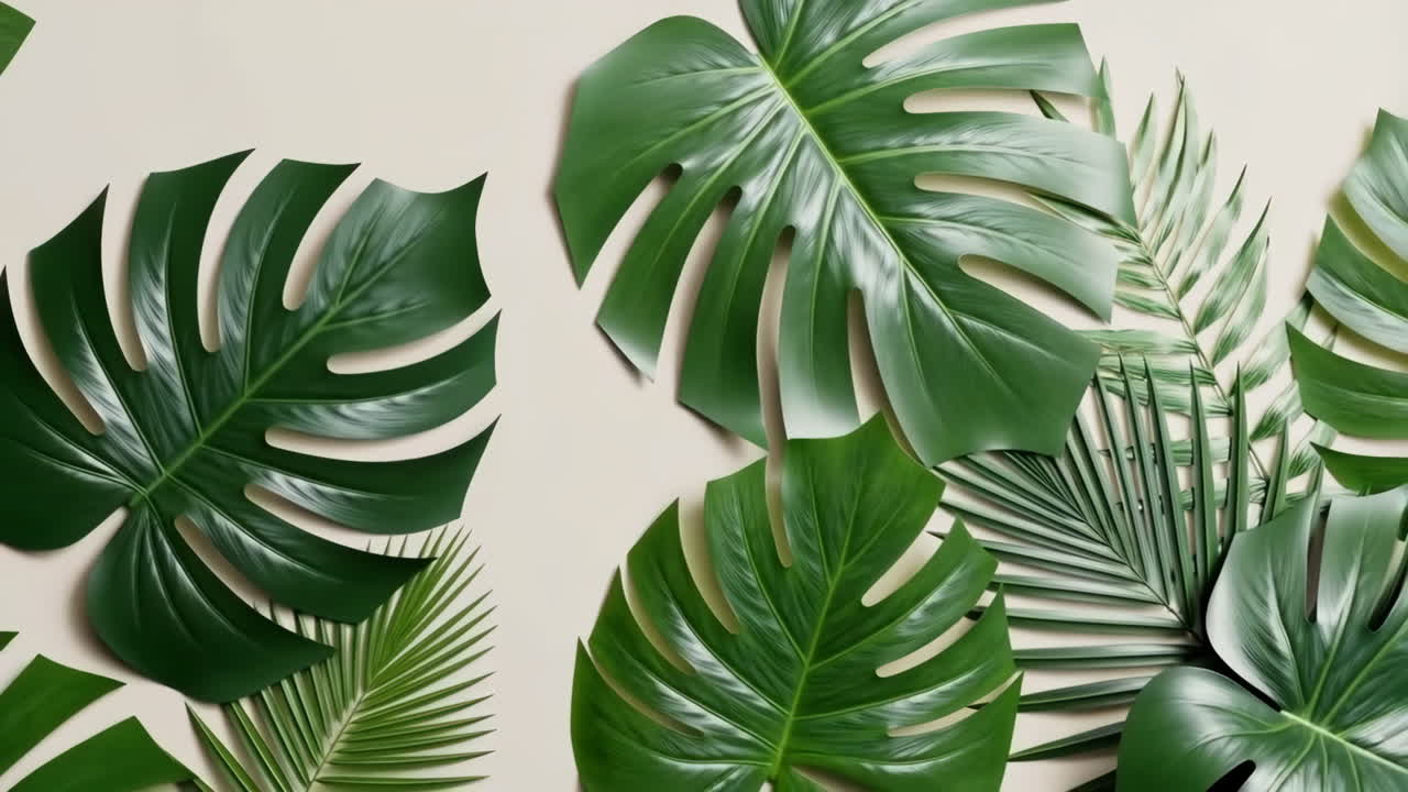 Tropical Monstera Leaves Background