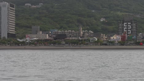 Taipei's-Bali-Old-Pier-against-Mountain-and-Skyline-Panorama