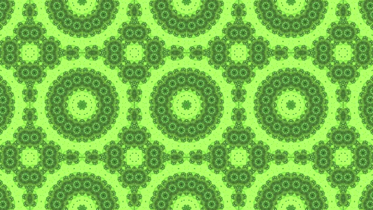 Sfondo decorativo astratto e ornato 3D in loop. Caleidoscopio ipnotico e di tendenza