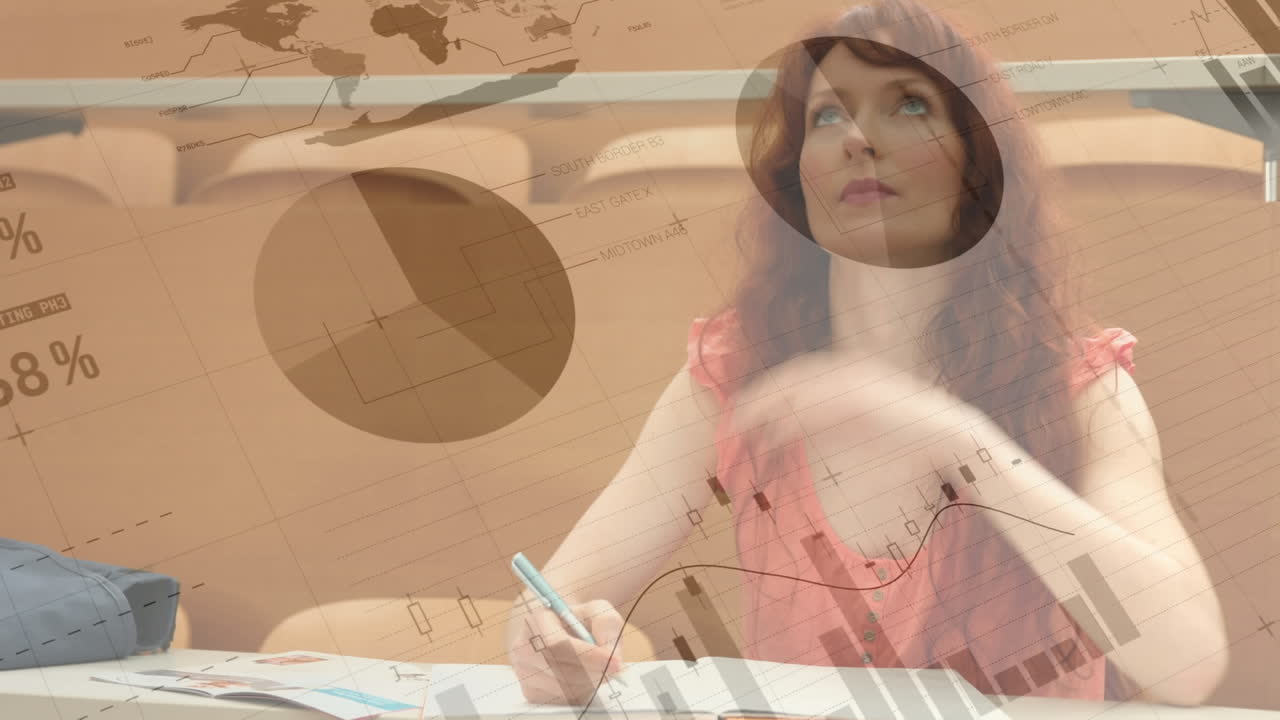 анимация цифровой обработки данных над студентками