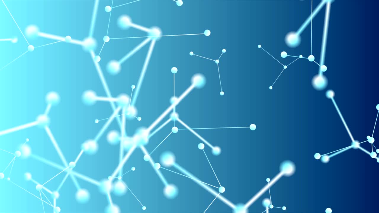 Abstract blue DNA molecular structure video animation