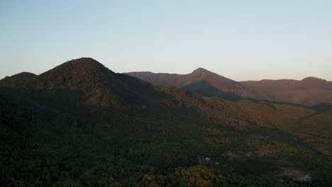 Tropical-mountains-of-Koh-Phangan-island-illuminated-by-sunshine-sunset