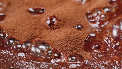 chocolate mixture with bubbles