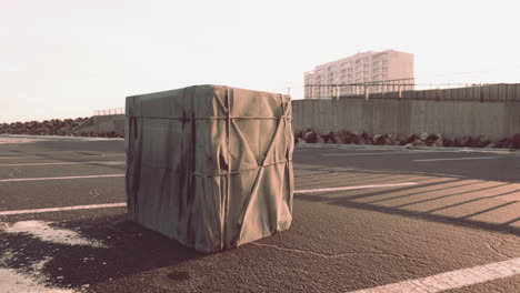 Packaging-Boxe-Wrapped-on-empty-parking