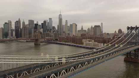 An-aerial-view-over-the-East-River-on-a-cloudy-day