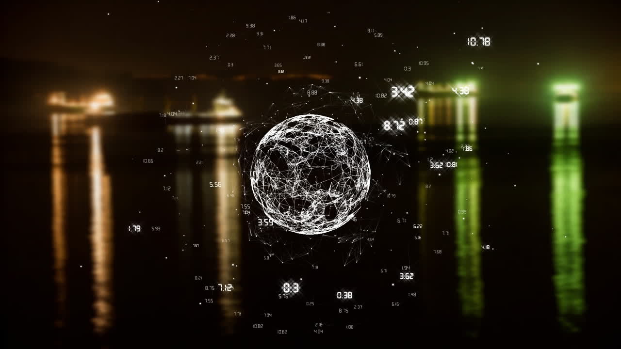 Animation of turning globe with time differencies