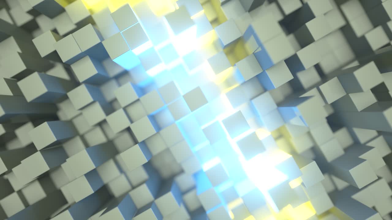 patrón de cubo 3d abstracto con líneas brillantes