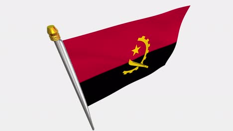 loop video of angola flag  fluttering in the wind, slow motion video of 4k , with alpha channel