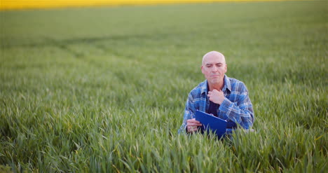 Agronomist-Examining-Crops-And-Using-Digital-Tablet-On-Field-8