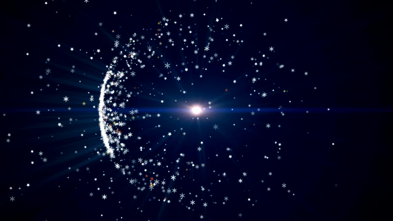 작은 입자로 형성된 원형 모양의 추상적인 배경, 광선 효과 (uhd 4k)