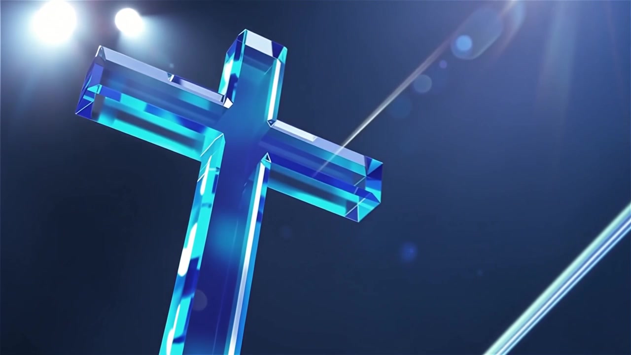 Croce Cristiana Luce Celestiale Sfondo per il Culto.