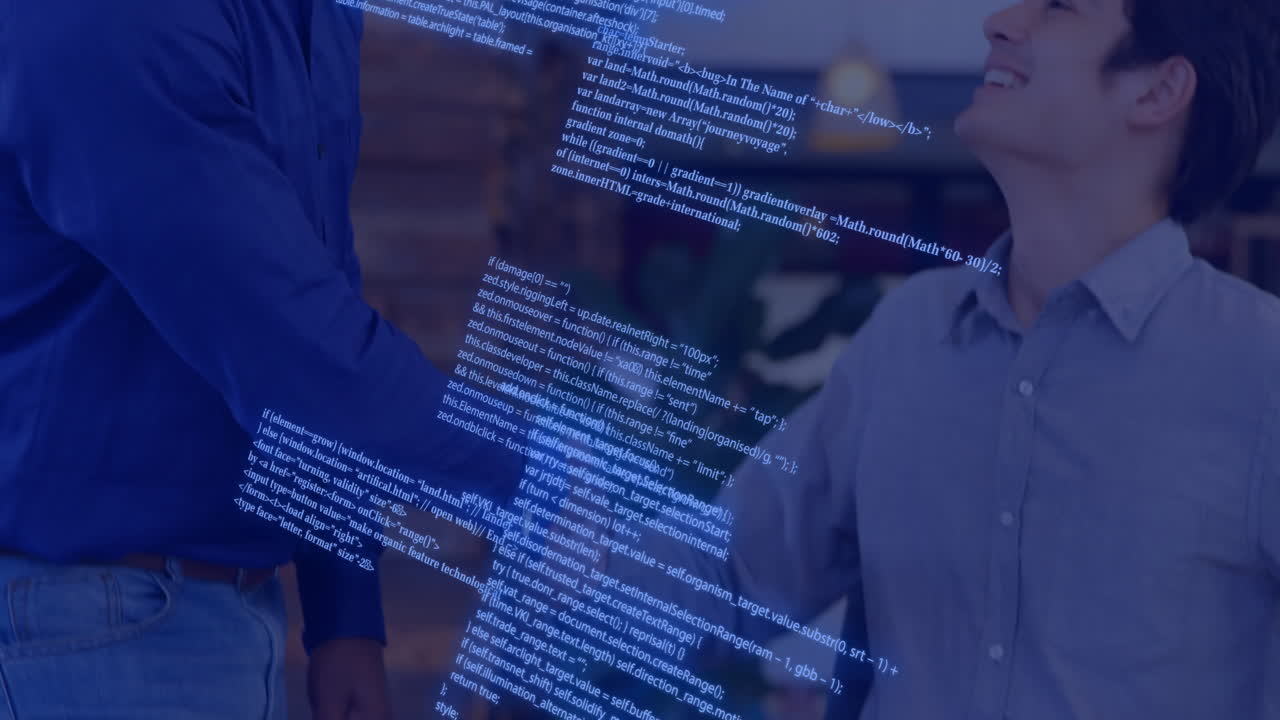 사무실에서 다양한 비즈니스 사람들에 대한 데이터 처리의 애니메이션