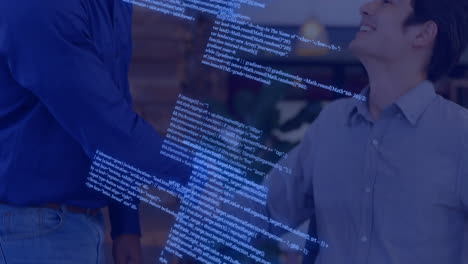 animación del procesamiento de datos sobre diversas personas de negocios en la oficina