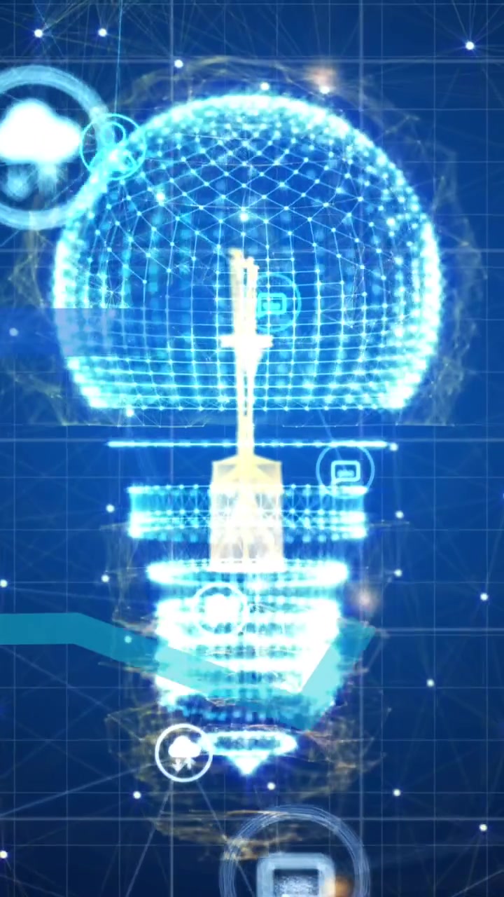 Animation of light bulb and data processing