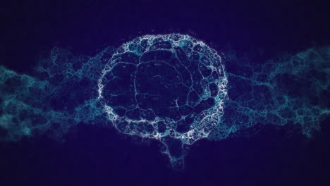 animation eines digitalen gehirnmodells auf blauem hintergrund