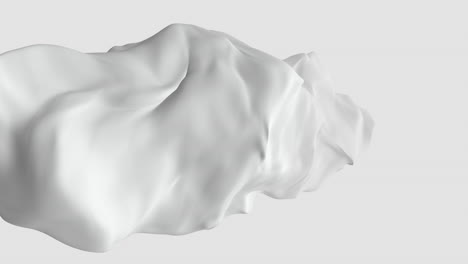 liquid and flowing white geometric form on white gradient