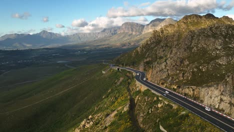 scenic sir lowry's pass crossing hottentots-holland mountain range