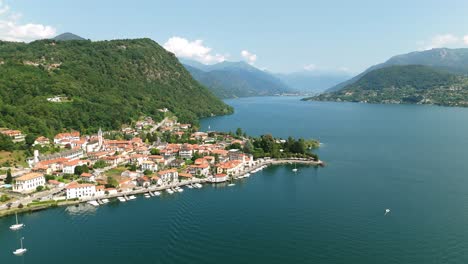 picturesque pella small town on lake orta in northern italy