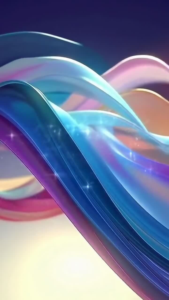 Dynamic video concept with flowing, colorful waves. Captured from a low angle, creating depth. Live
