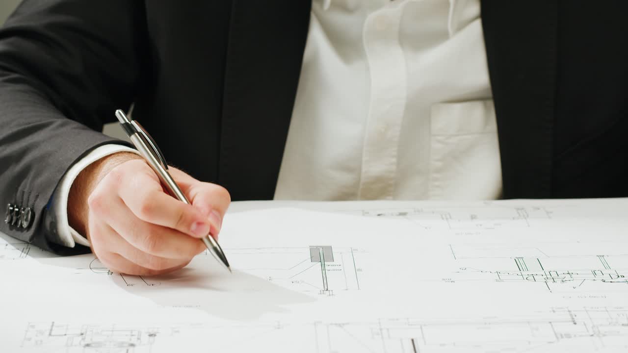 arquitecto o ingeniero que trabaja en planos