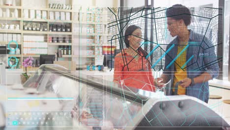 animación del procesamiento de datos financieros en las compras de parejas.