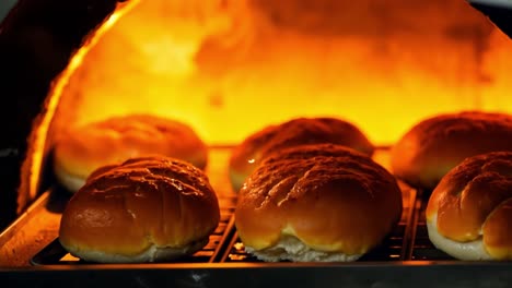 buns baking in an oven