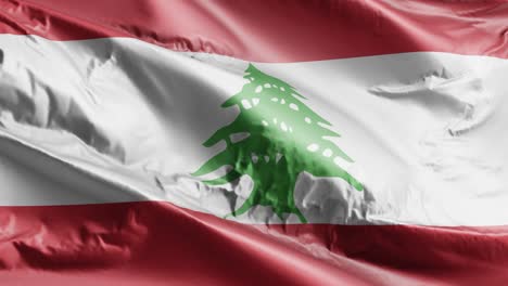 lebanon flag waving on the wind loop. lebanese banner swaying on the breeze. full filling background. 10 seconds loop.