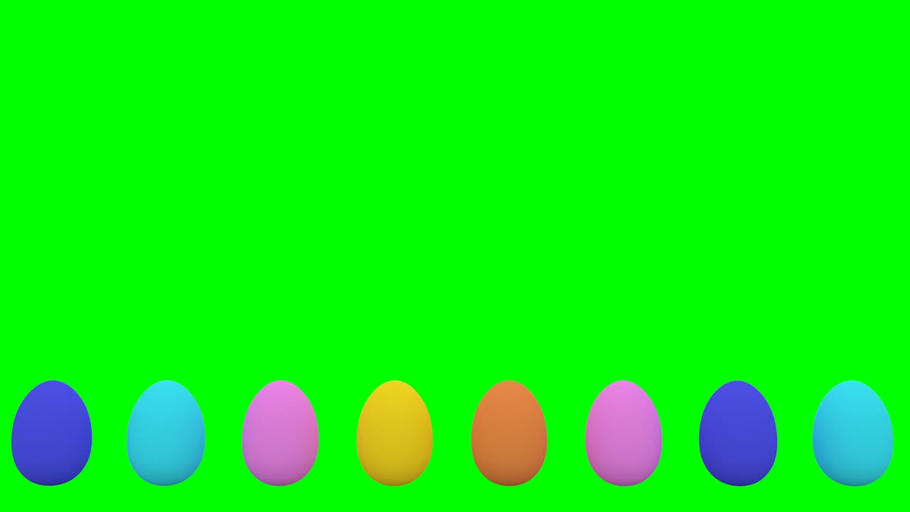 пасхальные яйца прыгают на зеленом фоне способны к беспрепятственному кружению 4k