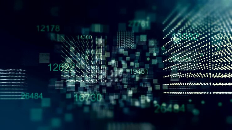 Digital data and figures in technology cyberspace video
